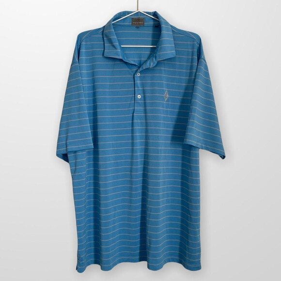 Fennec Golf Polo Blue With Grey Stripes Size 2XL - Picture 7 of 7